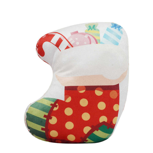 Stuffed Christmas Santa Socks Printed Pillow - Uncommongifts.in